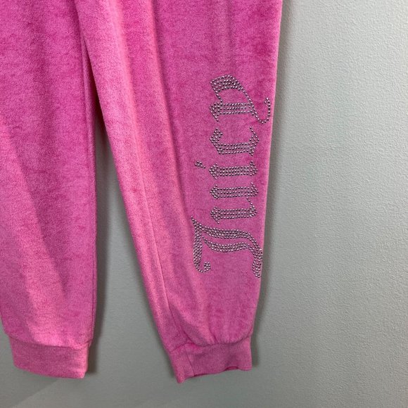 Juicy Couture Sleepwear Jogger Pants‎ Large Pink Studded Drawstring Lounge - Picture 2 of 9